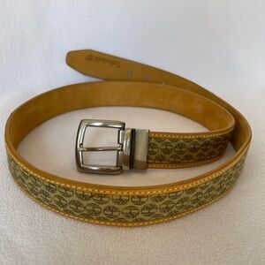 Vintage Timberland Tan & Brown Reversible Men's Belt with Silver Buckle, 36-40"